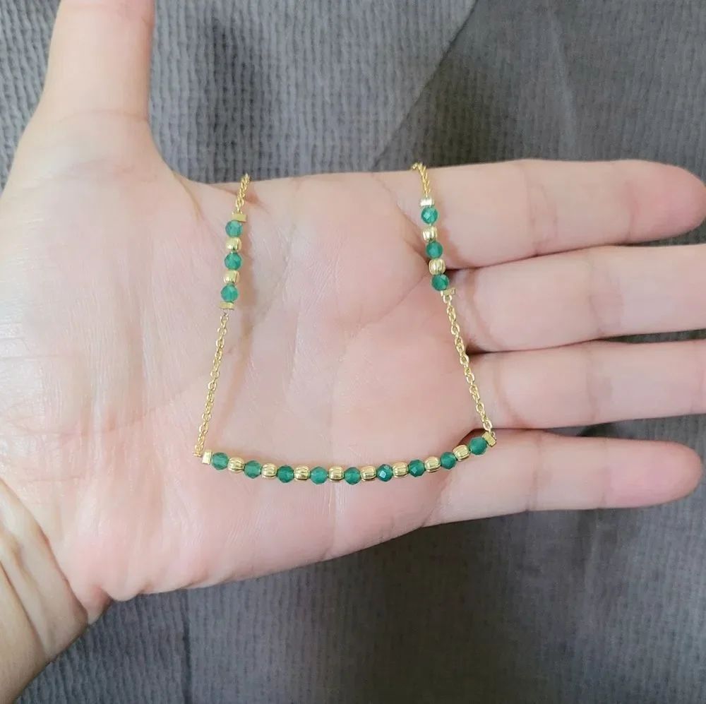 Shivam Green💚 Onyx Bead Anklet - Picture 15 of 15